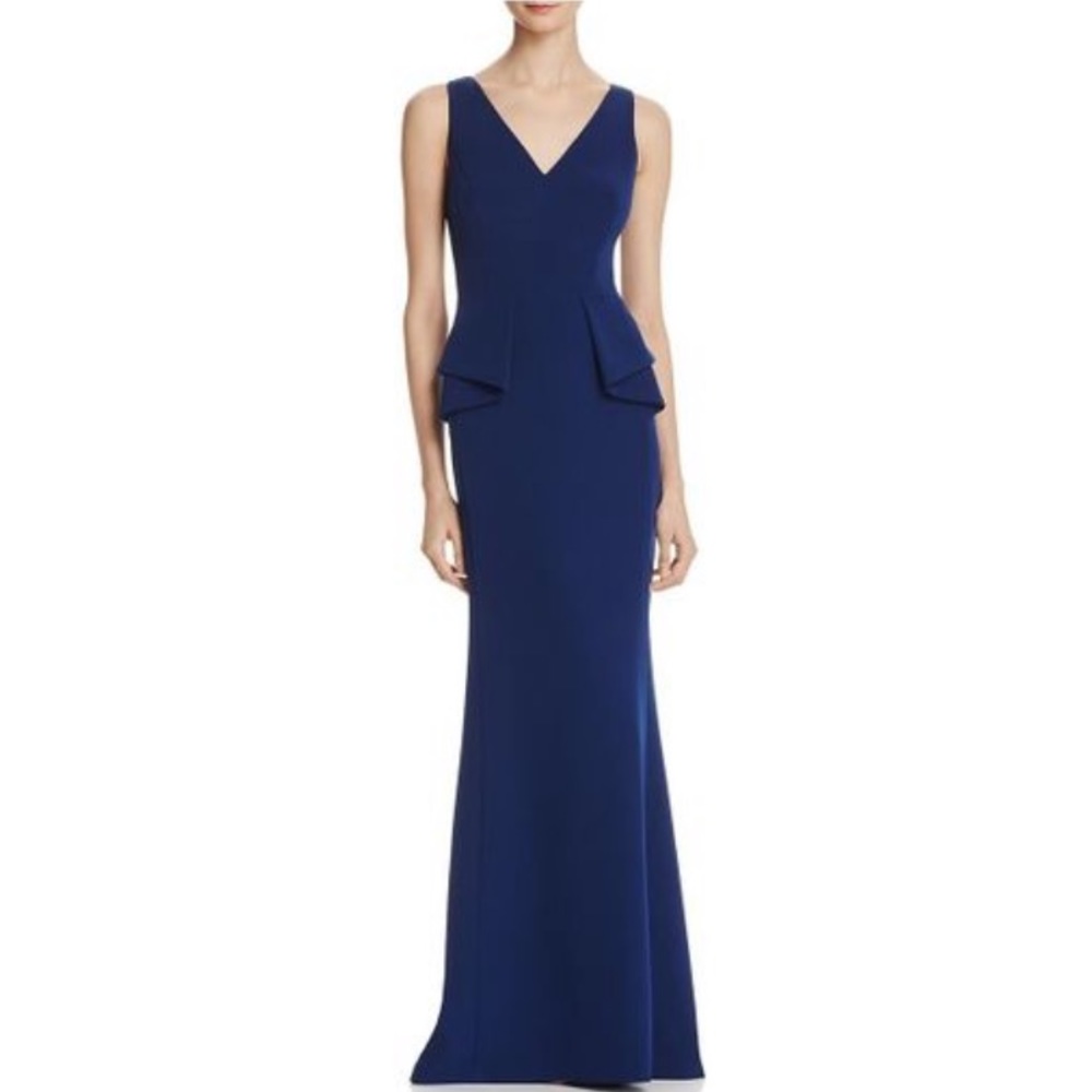 Aidan Mattox Navy Formal Peplum Gown Sz 10